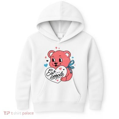 Ew People Teddy Bear Kids Hoodie