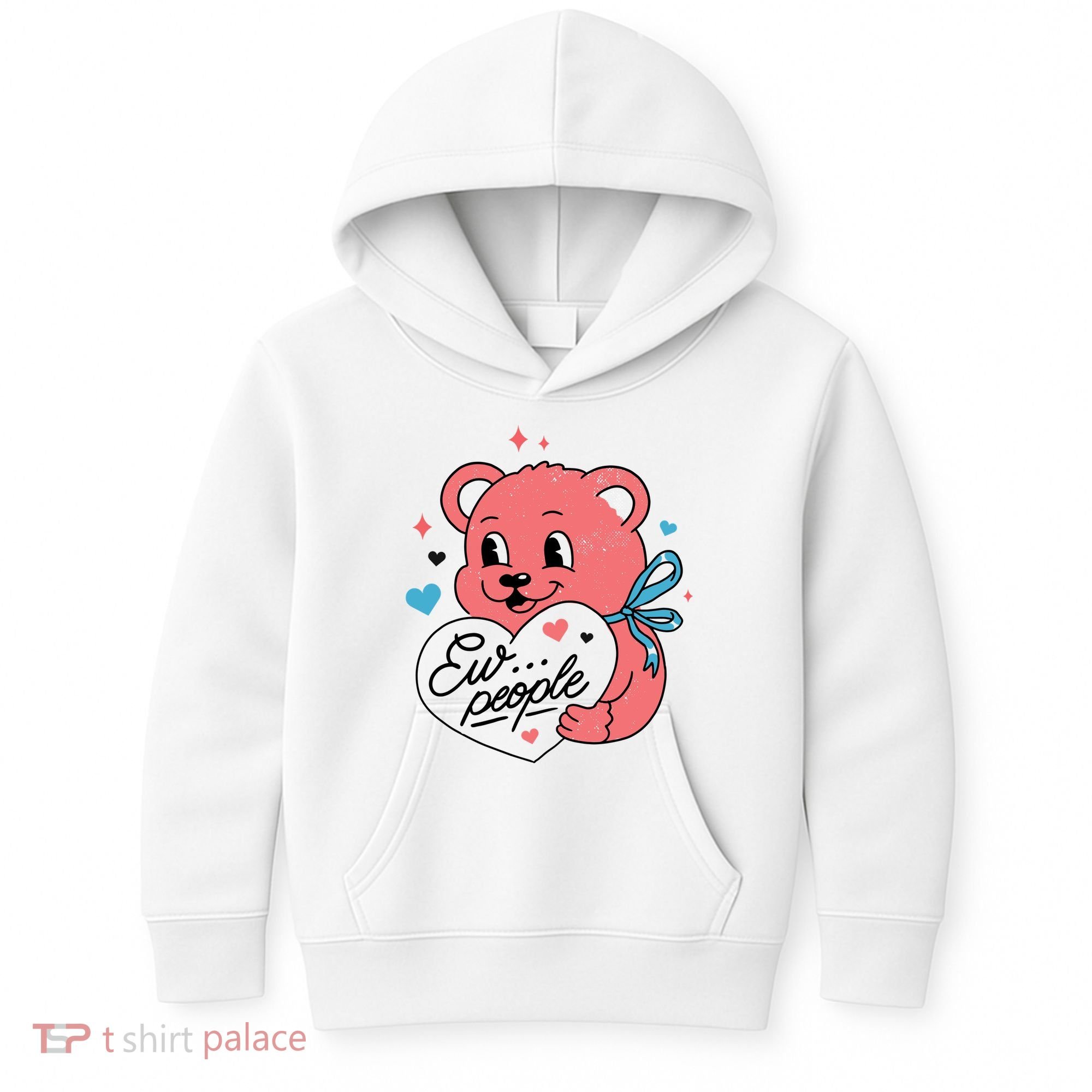 Ew People Teddy Bear Kids Hoodie