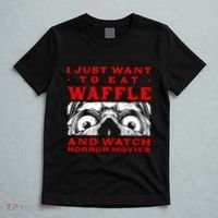 Eat Waffle And Watch Horror Movies Pancake Movie Lover T-Shirt thumb 5