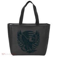 Eagle With American Flag Tote Bag thumb 0