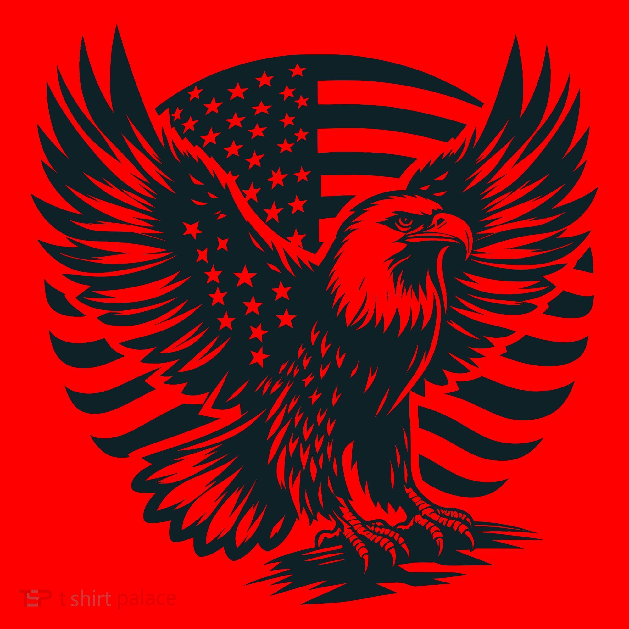 Eagle With American Flag Santa Hat