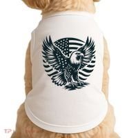 Eagle With American Flag Doggie Tank thumb 0