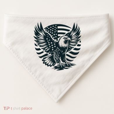 Eagle With American Flag USA-Made Doggie Bandana