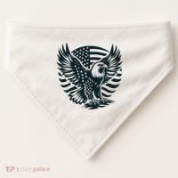 Eagle With American Flag USA-Made Doggie Bandana thumb 0