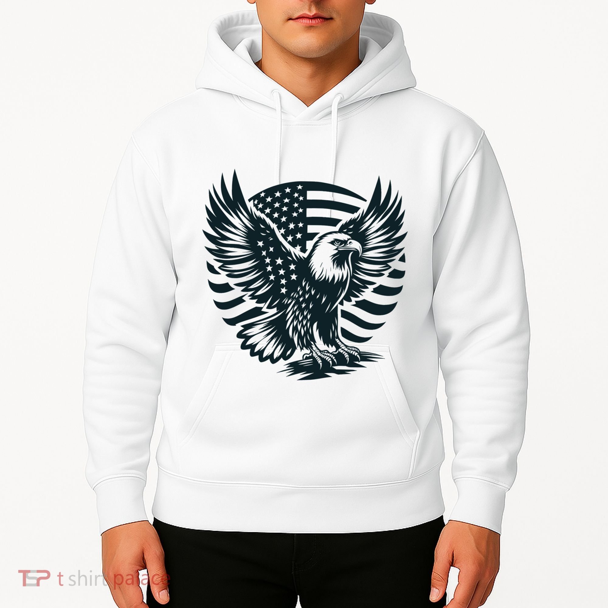 Eagle With American Flag Hoodie