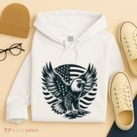 Eagle With American Flag Hoodie thumb 4