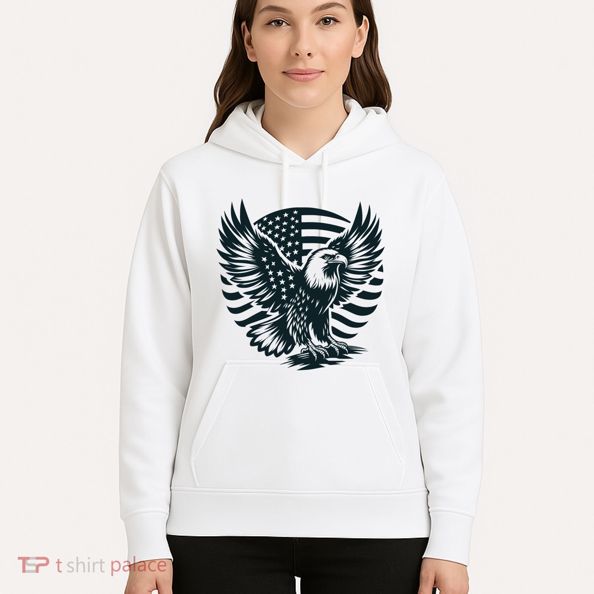 Eagle With American Flag Hoodie