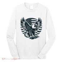 Eagle With American Flag Long Sleeve Shirt thumb 0