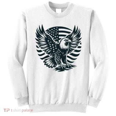 Eagle With American Flag Sweatshirt