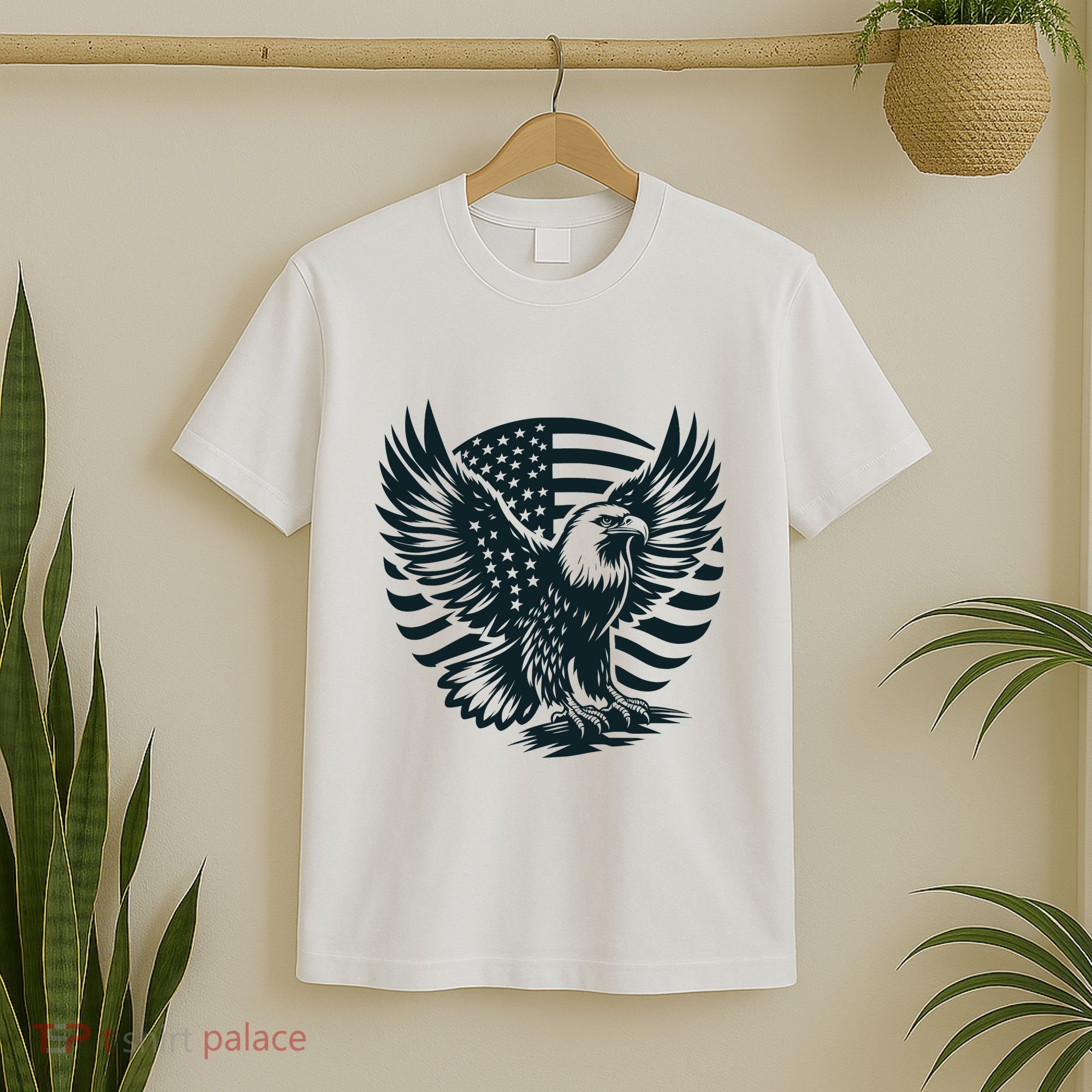 Eagle With American Flag T-Shirt