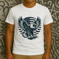 Eagle With American Flag T-Shirt thumb 3