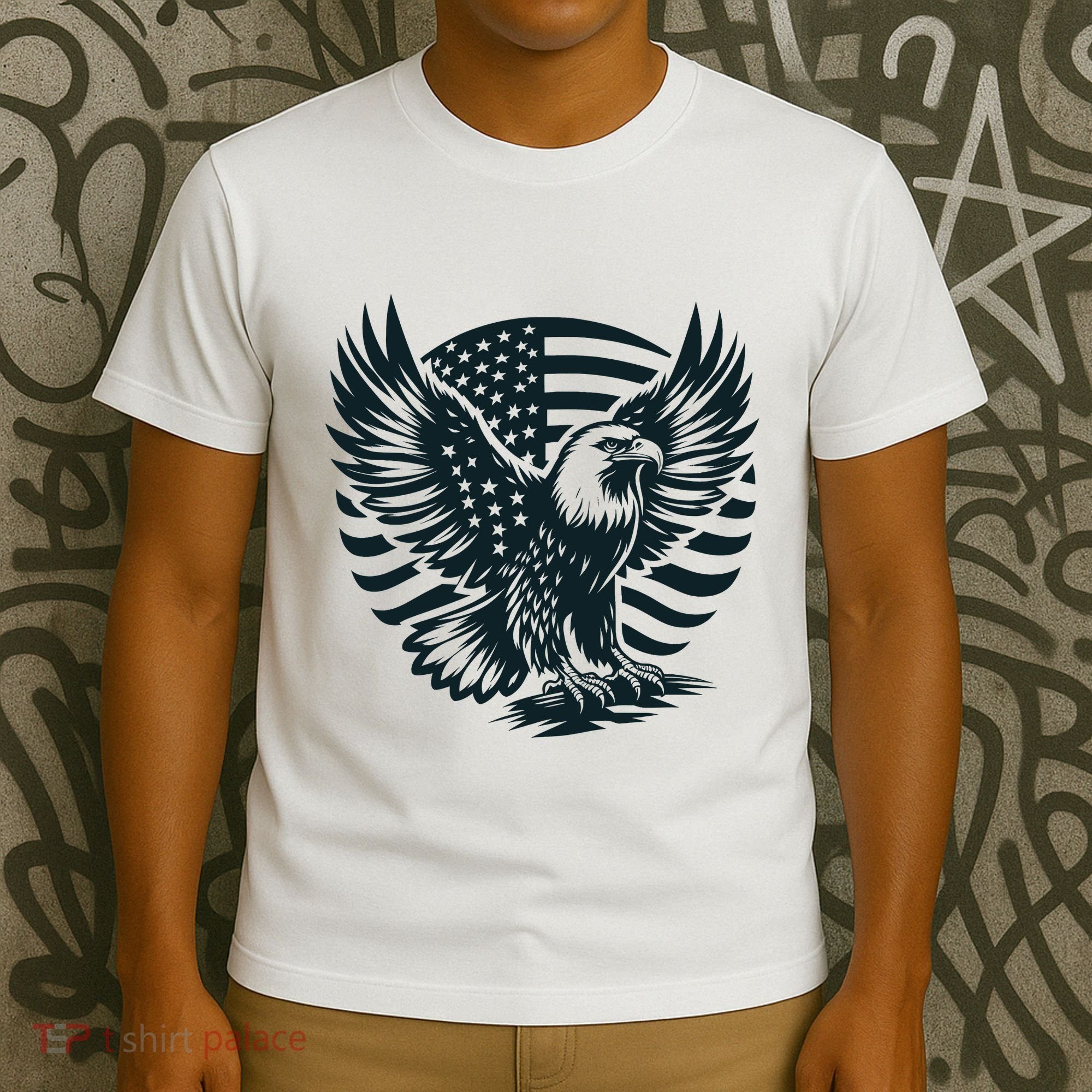 Eagle With American Flag T-Shirt