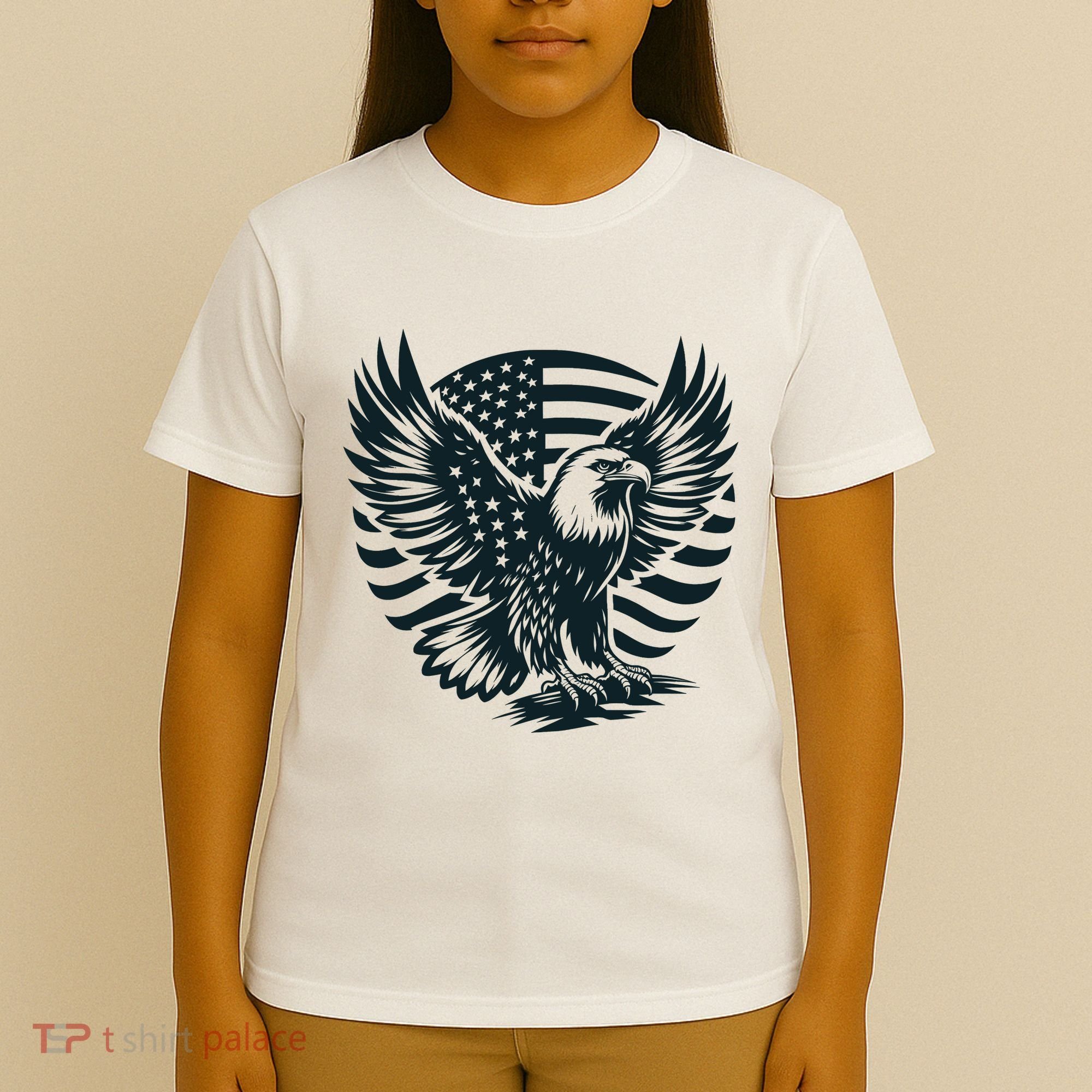 Eagle With American Flag T-Shirt
