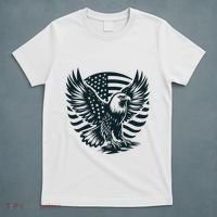 Eagle With American Flag T-Shirt thumb 5