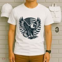 Eagle With American Flag T-Shirt thumb 6