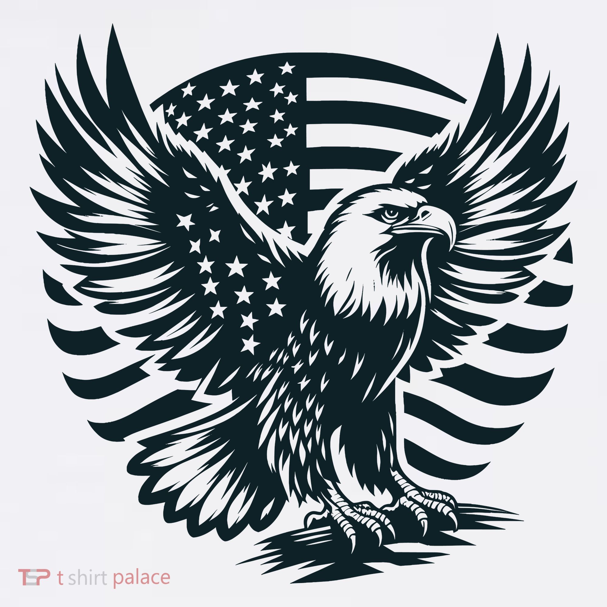Eagle With American Flag T-Shirt