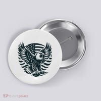 Eagle With American Flag Button thumb 0