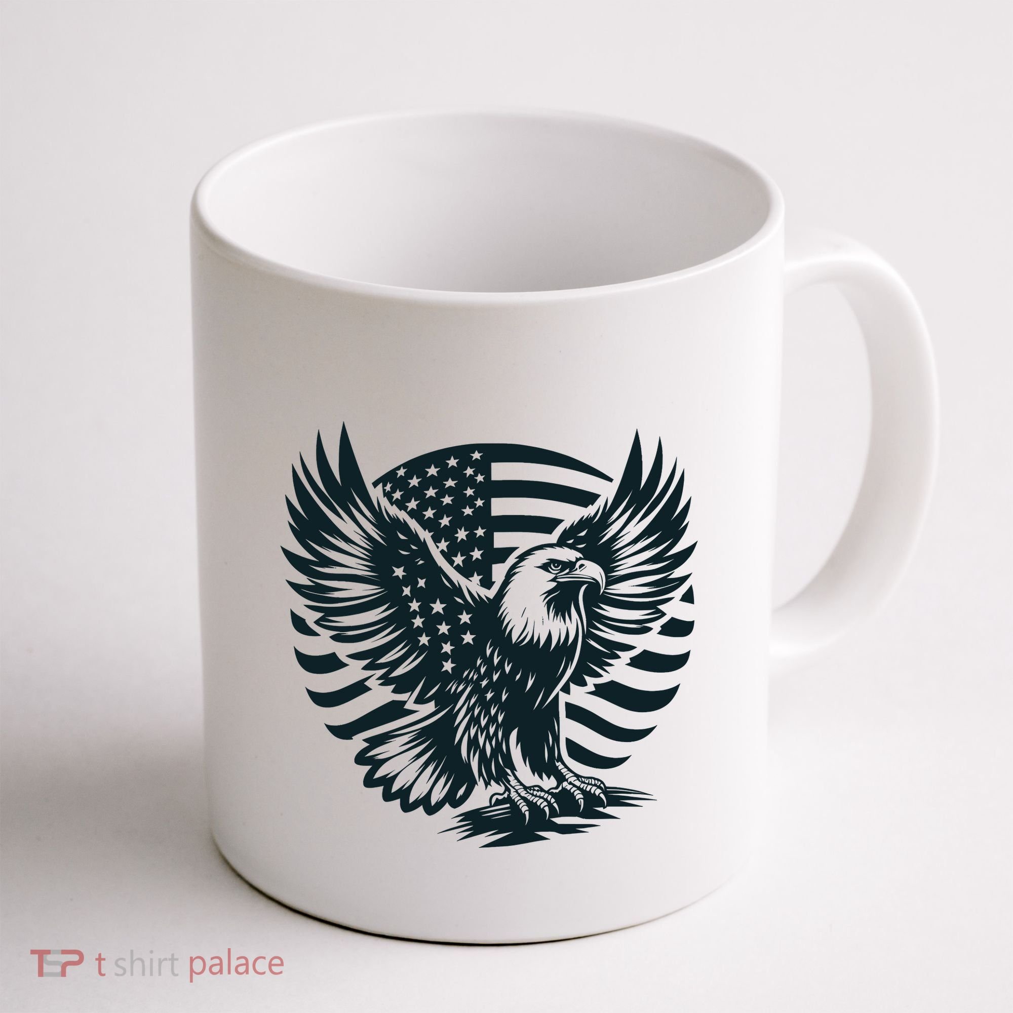 Eagle With American Flag Coffee Mug