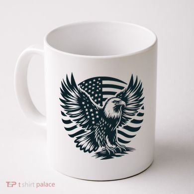 Eagle With American Flag Coffee Mug