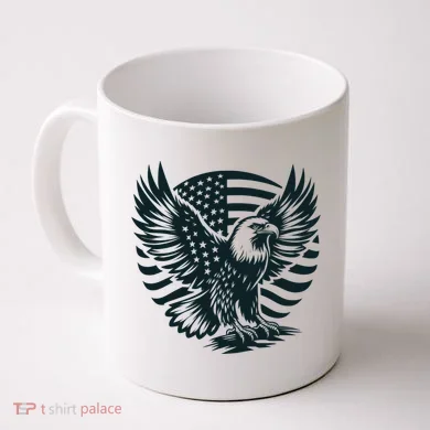 Eagle With American Flag Coffee Mug