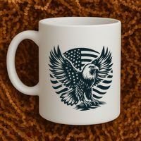 Eagle With American Flag Coffee Mug thumb 2