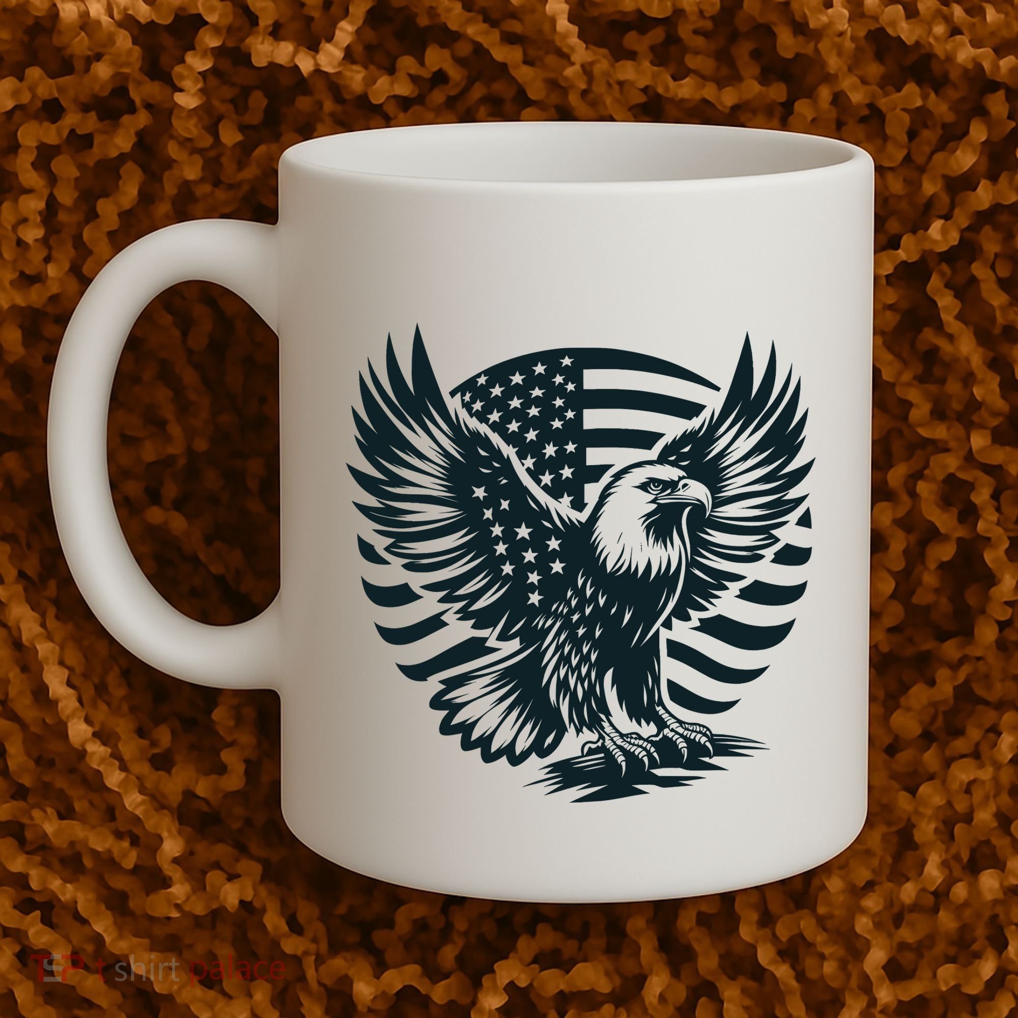 Eagle With American Flag Coffee Mug