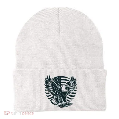 Eagle With American Flag Beanie