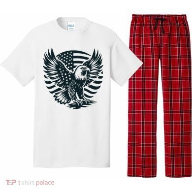 Eagle With American Flag Pajama Set