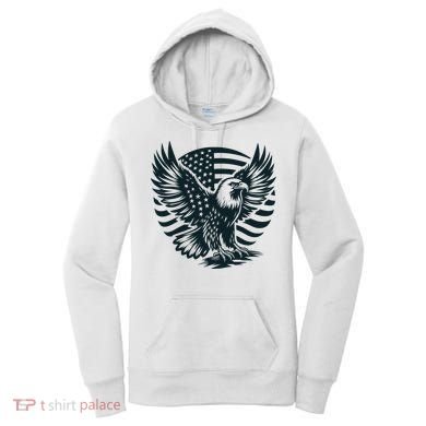 Eagle With American Flag Women's Hoodie