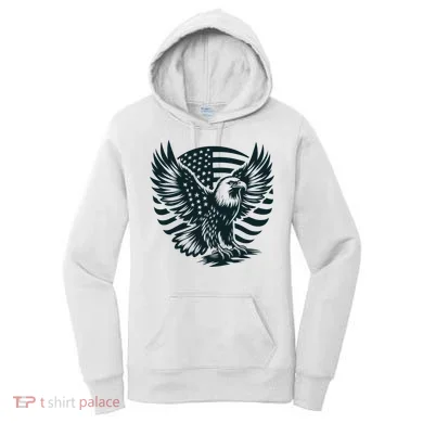 Eagle With American Flag Women's Hoodie