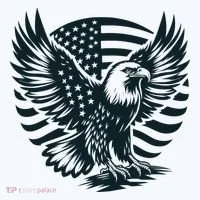Eagle With American Flag Women's Hoodie thumb 2