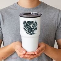 Eagle With American Flag Tumbler thumb 2