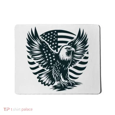Eagle With American Flag Mousepad