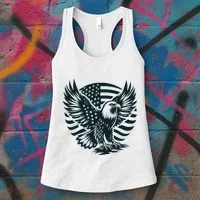 Eagle With American Flag Women's Tank Top thumb 3