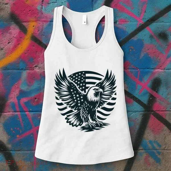 Eagle With American Flag Women's Tank Top