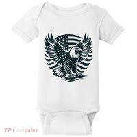 Eagle With American Flag Baby Bodysuit thumb 0