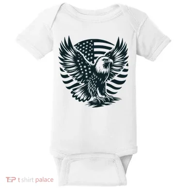 Eagle With American Flag Baby Bodysuit