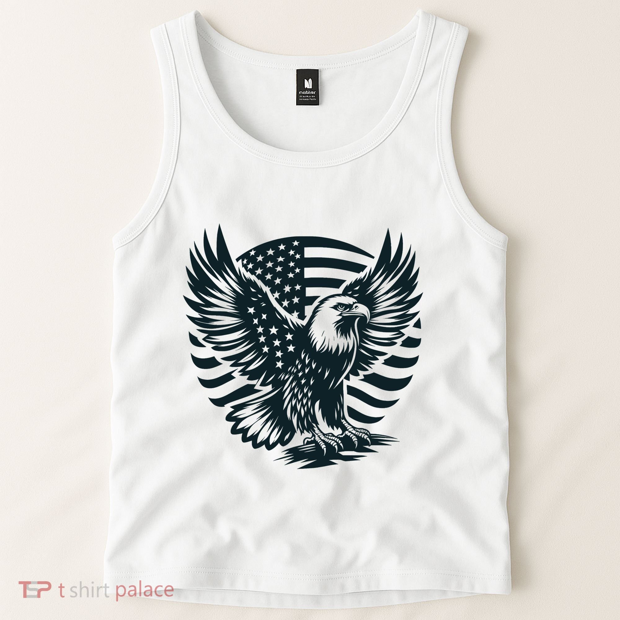 Eagle With American Flag Tank Top