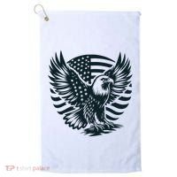 Eagle With American Flag Golf Towel thumb 0