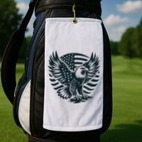 Eagle With American Flag Golf Towel thumb 2