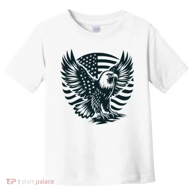 Eagle With American Flag Toddler T-Shirt