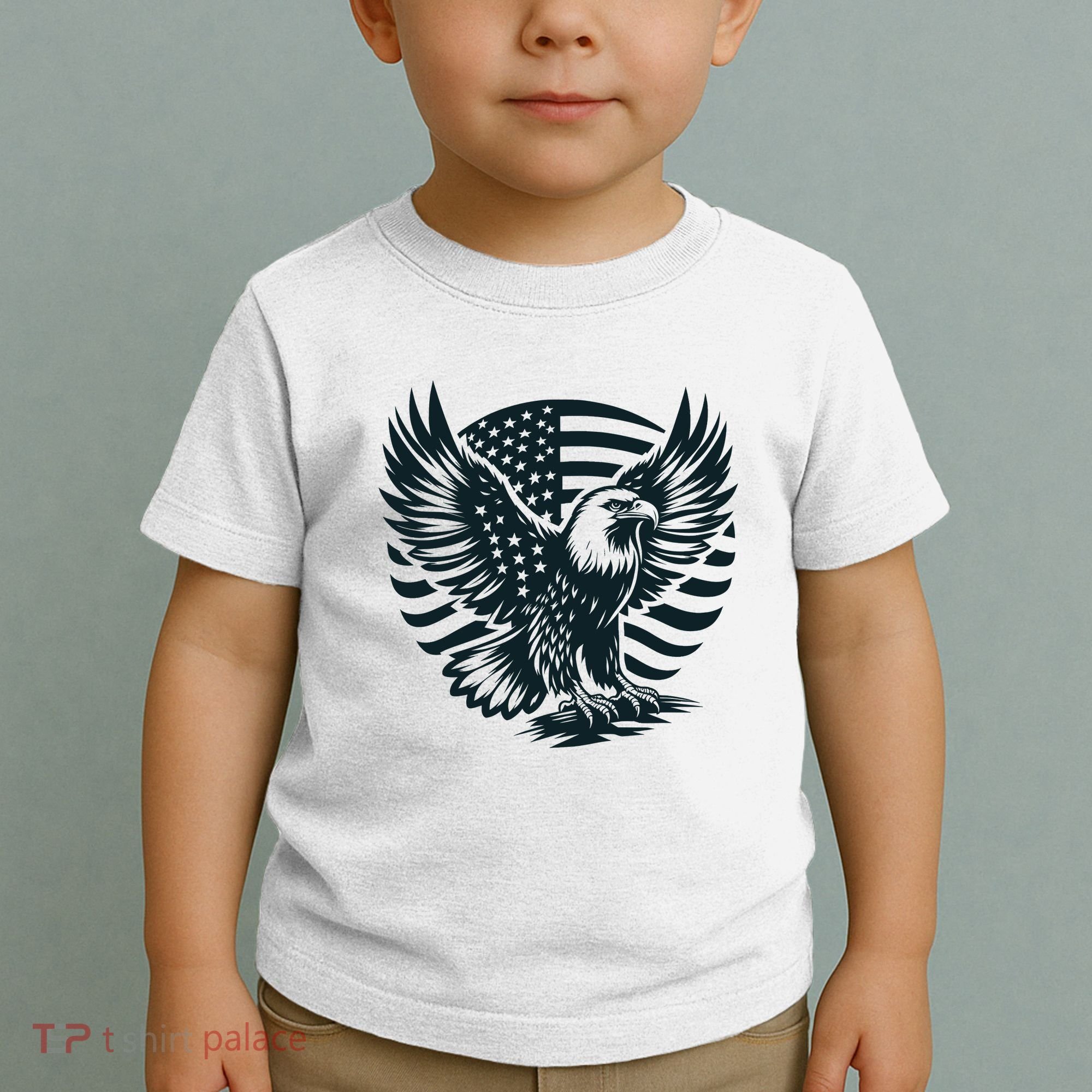 Eagle With American Flag Toddler T-Shirt