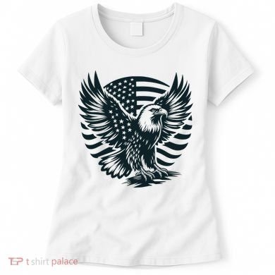 Eagle With American Flag Women's T-Shirt