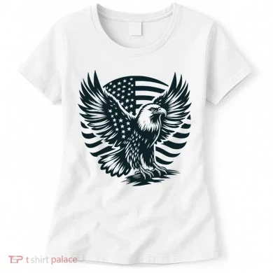 Eagle With American Flag Women's T-Shirt