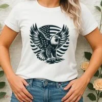 Eagle With American Flag Women's T-Shirt thumb 2