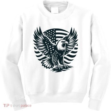 Eagle With American Flag Kids Sweatshirt