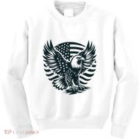 Eagle With American Flag Kids Sweatshirt thumb 0