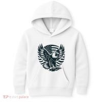 Eagle With American Flag Kids Hoodie thumb 0
