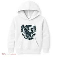 Eagle With American Flag Kids Hoodie thumb 0