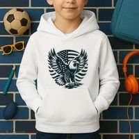 Eagle With American Flag Kids Hoodie thumb 2